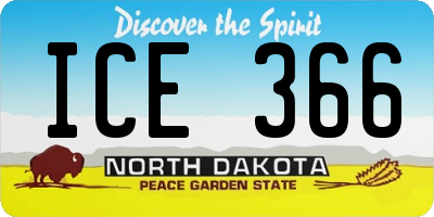 ND license plate ICE366