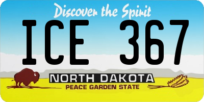 ND license plate ICE367