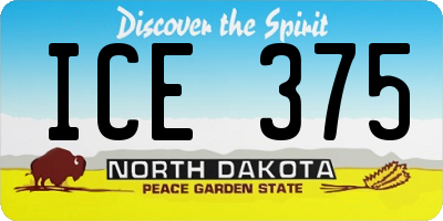 ND license plate ICE375