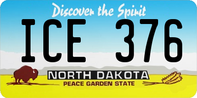 ND license plate ICE376