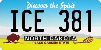 ND license plate ICE381