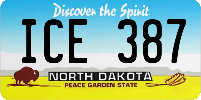 ND license plate ICE387