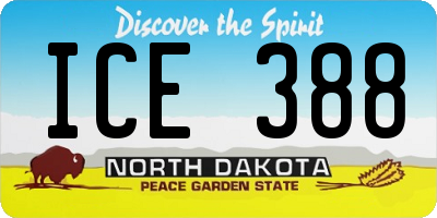 ND license plate ICE388