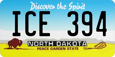 ND license plate ICE394