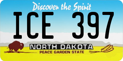 ND license plate ICE397
