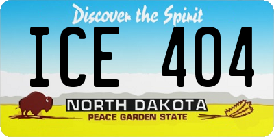 ND license plate ICE404