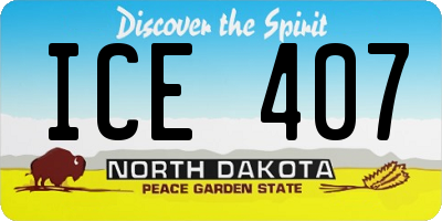 ND license plate ICE407