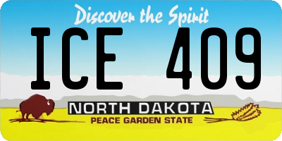 ND license plate ICE409
