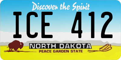 ND license plate ICE412