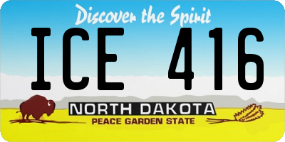 ND license plate ICE416