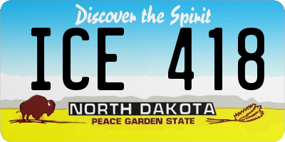 ND license plate ICE418