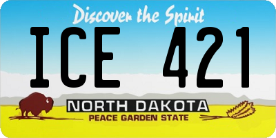 ND license plate ICE421