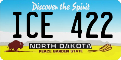 ND license plate ICE422