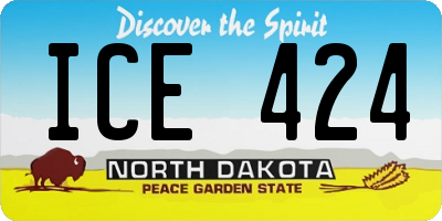 ND license plate ICE424