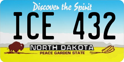 ND license plate ICE432