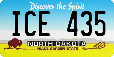 ND license plate ICE435