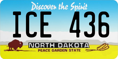 ND license plate ICE436