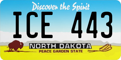 ND license plate ICE443