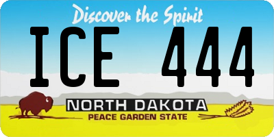 ND license plate ICE444