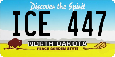 ND license plate ICE447
