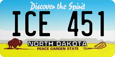 ND license plate ICE451