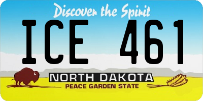 ND license plate ICE461