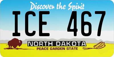ND license plate ICE467