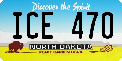 ND license plate ICE470