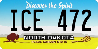 ND license plate ICE472