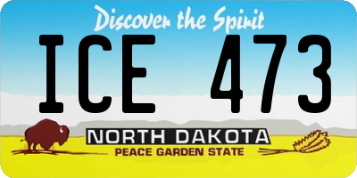 ND license plate ICE473