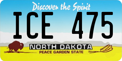ND license plate ICE475