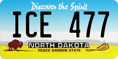 ND license plate ICE477