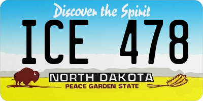 ND license plate ICE478