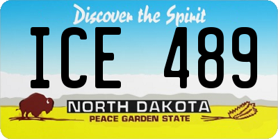 ND license plate ICE489