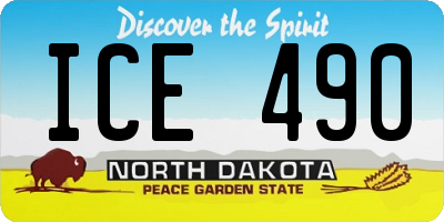 ND license plate ICE490