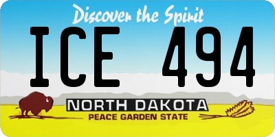 ND license plate ICE494