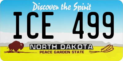ND license plate ICE499