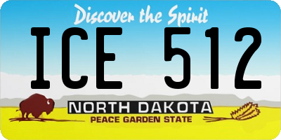 ND license plate ICE512