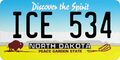 ND license plate ICE534