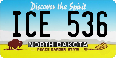 ND license plate ICE536