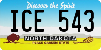 ND license plate ICE543