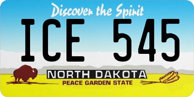 ND license plate ICE545