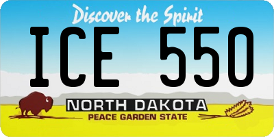 ND license plate ICE550