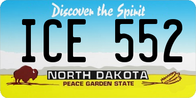 ND license plate ICE552