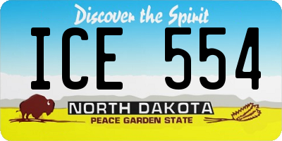 ND license plate ICE554