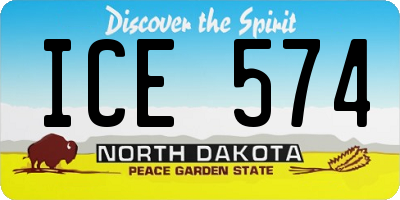ND license plate ICE574