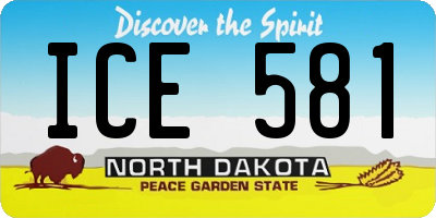 ND license plate ICE581