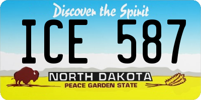 ND license plate ICE587