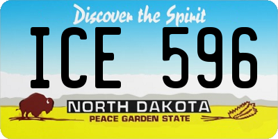 ND license plate ICE596