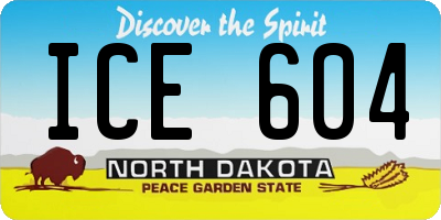 ND license plate ICE604